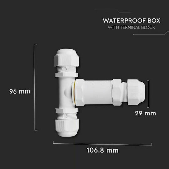 V-TAC Elektrisches Gehäuse für Außenmontage Verzweigung Wasserdicht IP68 Doppelprojektor-Verteilerdose