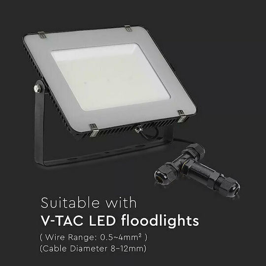 V-TAC Cutie electrică pentru montaj exterior Etanș IP68 Casetă de joncțiune cu dublu proiector în culoarea Negru