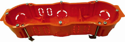 Eurolamp Χωνευτό Ηλεκτρολογικό Κουτί Διακλάδωσης για Γυψοσανίδα Τριπλό σε Πορτοκαλί Χρώμα 151-21036