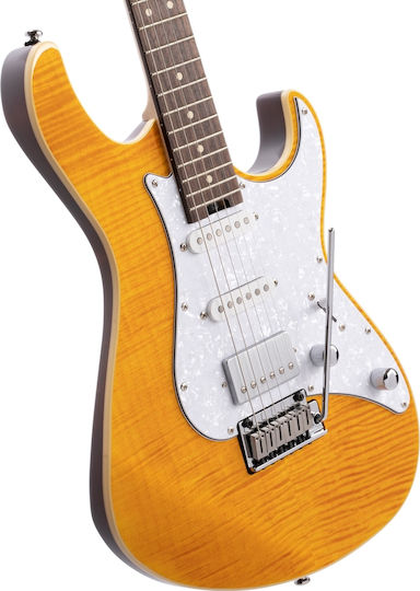 Cort G-280 Select Elektrische Gitarre Stratocaster mit HSS Tonabnehmerkonfiguration Amber