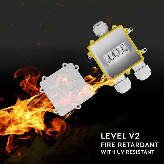 V-TAC Surface Mounted Electrical Box Branching Watertight IP68 Single to Double White Spotlight in Gray Color