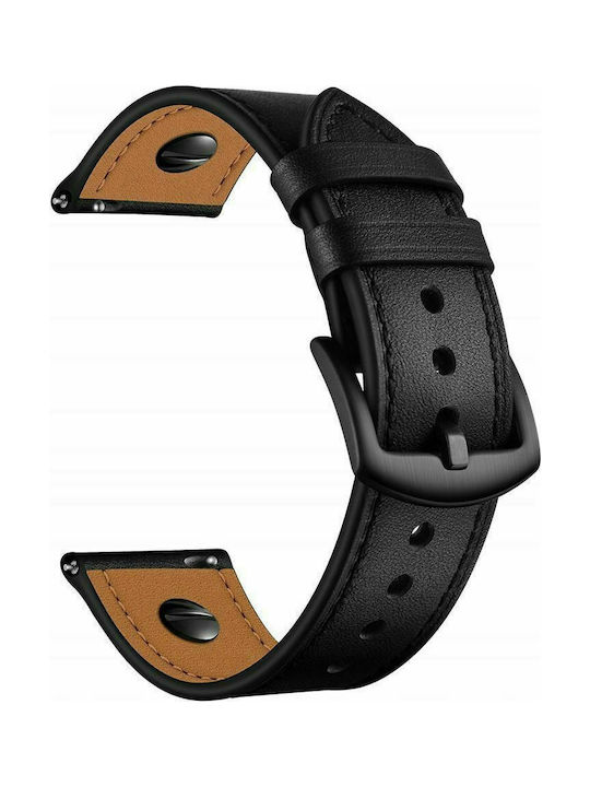 Tech-Protect Screwband Strap Leather Black (Galaxy Watch4/5/6/7/FE/4 Classic/6 Classic/5 Pro) TPRSSCW4B