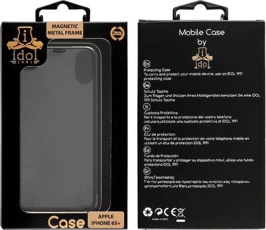 Idol 1991 Magnetic Metal Frame 360 Full Cover Metallic Gold For iPhone 6/6s Plus
