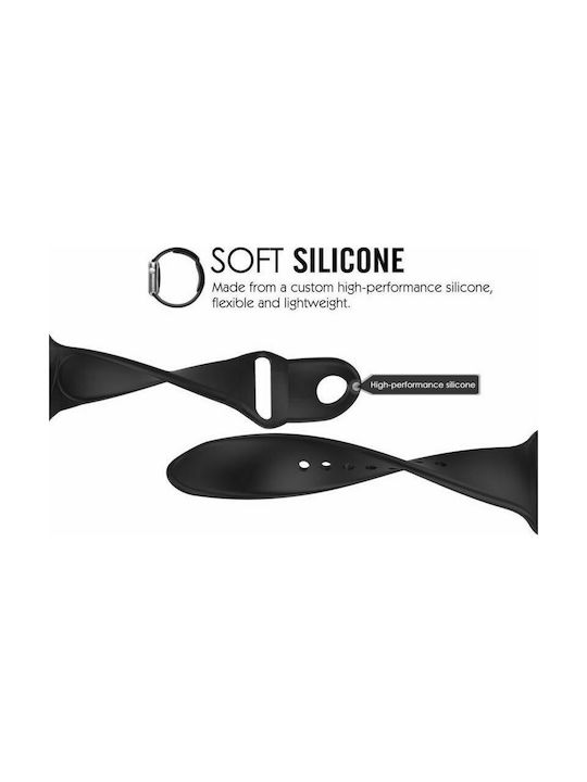 Tech-Protect Icon Strap Silicone with Pin Black (Apple Watch 44/45/46mm/Ultra 49mm)