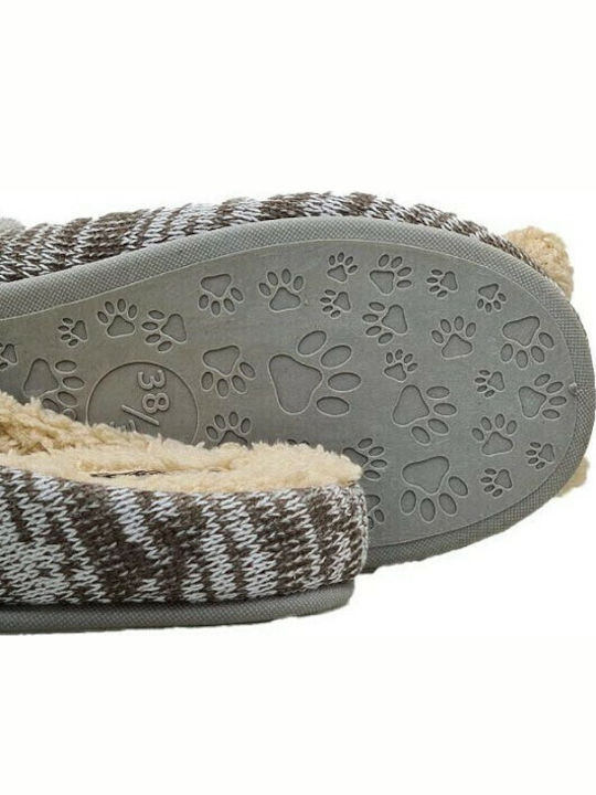 Damen Hausschuhe mit Tiermotiven Beige
