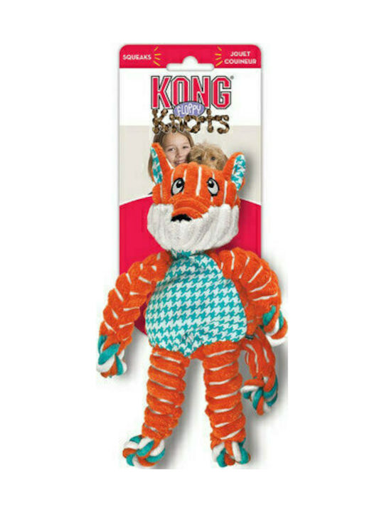 Kong Floppy Knots Dog Toy Cuddly Small with Sound Orange 23cm 47020