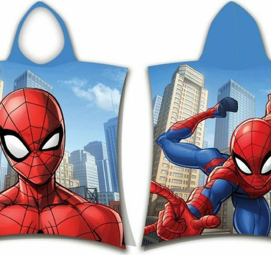Dimcol Spider-Man Kids Beach Poncho Spiderman Light Blue 115 x 50cm