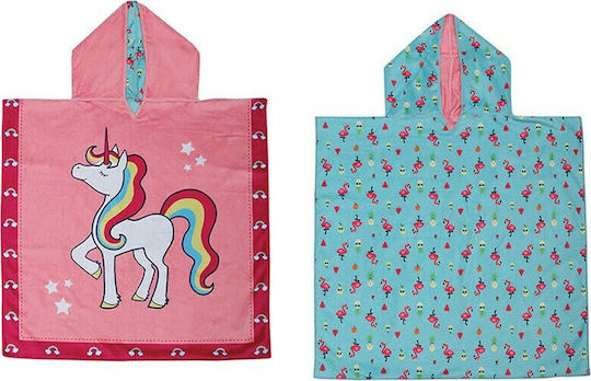 Flapjackkids Unicorn/Tropical Kids Beach Poncho Unicorns Reversible 61 x 61cm