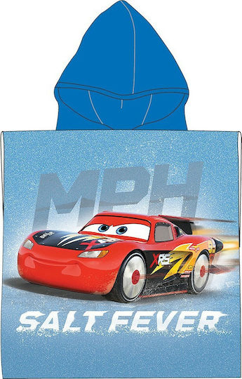 Stamion Cars Kids Beach Poncho Disney Cars Light Blue 100 x 50cm