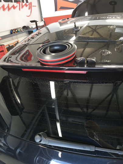 Auto Gs Spoiler Car Rear Spoiler 1.45m x 3.4cm Black Universal