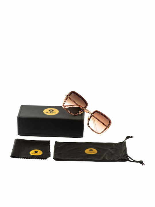 Olympus Sunglasses Rhea Damen Sonnenbrille mit Metall Gestell Gold 01-032