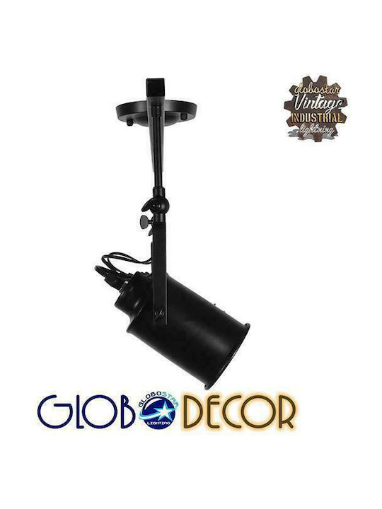 GloboStar Industrial Hollywood Triple Spot with Socket E27 in Black Color