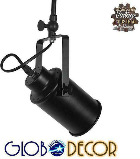 GloboStar Industrial Hollywood Двойно Спот с Цокъл E27 в Черен Цвят