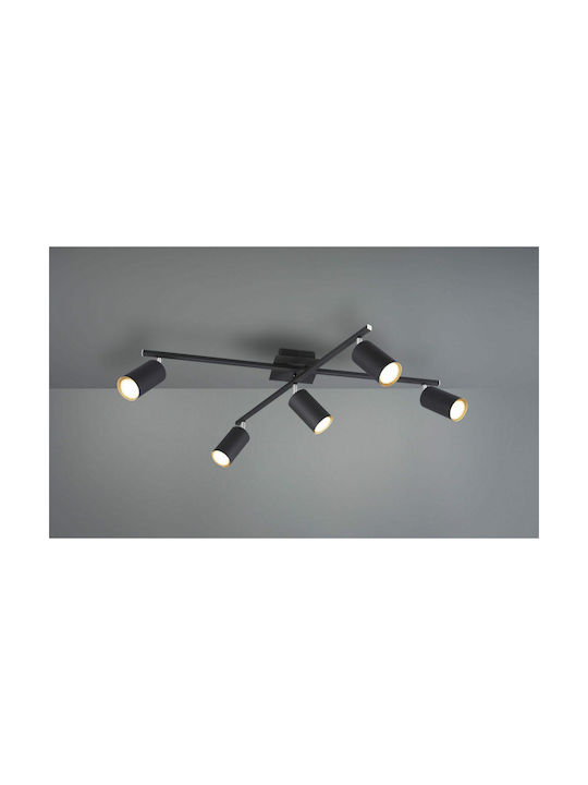 Trio Lighting Marley Spot with 5 Lights and with Socket GU10 in Black Color