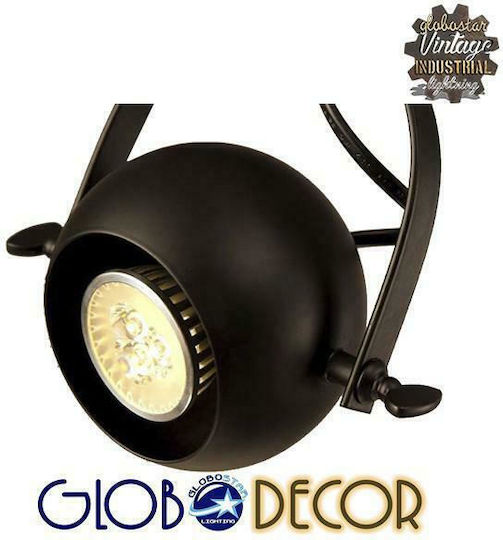 GloboStar Industrial Cannes Spot with 4 Lights and with Socket E27 in Black Color