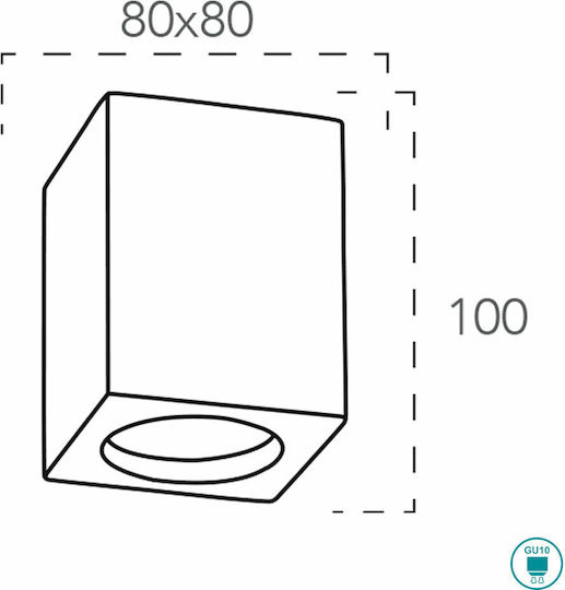 Fan Europe Town-Q Single Spot with Socket GU10 in Black Color