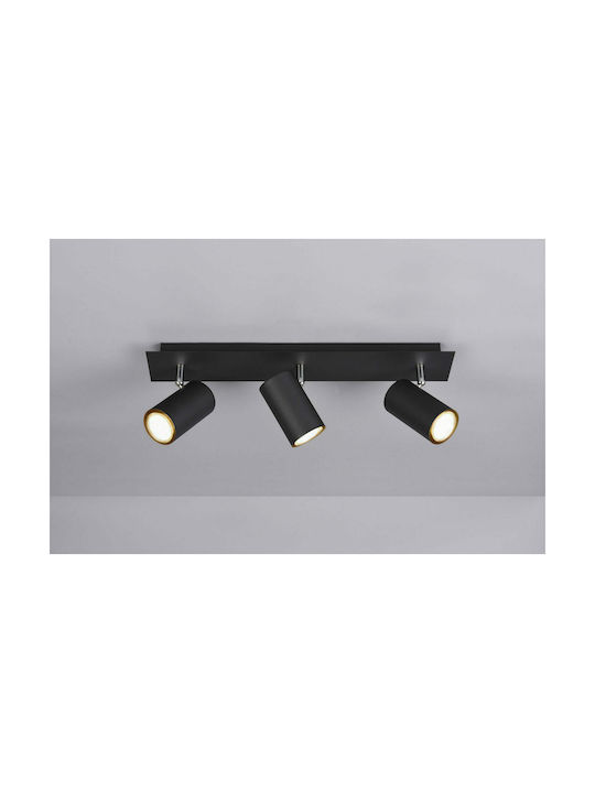 Trio Lighting Marley Triplu Spot cu Soclu GU10 în Culoare Negru