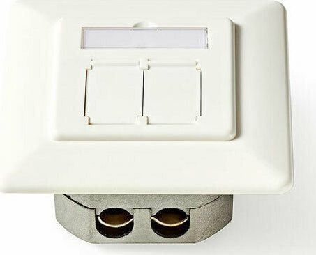 Nedis Διπλή Πρίζα Δικτύου RJ45 με Πλαίσιο Τύπου Cat6 σε Λευκό Χρώμα CCGP89250IV