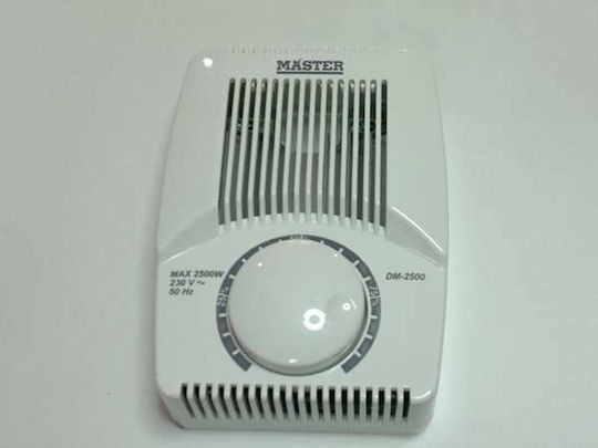 Master DM-2500 Wall Mounted Dimmer Switch with Universal Frame Rotary 2500W in White Color