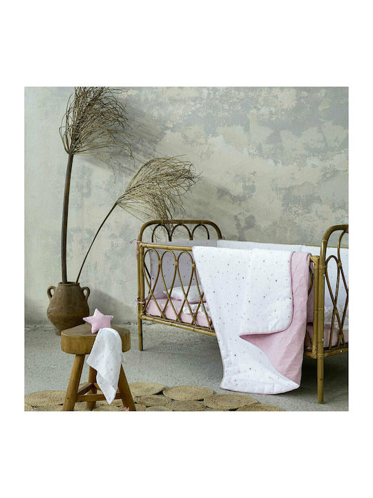 Nima Nene Βρεφικό Κουβερλί Βαμβακερό Ροζ 100x140cm