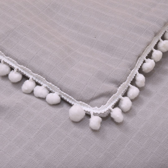Morven Double Sided Cotton Baby Quilt Lolly 1904 80x120cm Gray