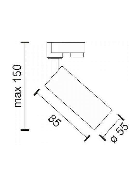 Spot Light Single Spot with Socket GU10 in White Color