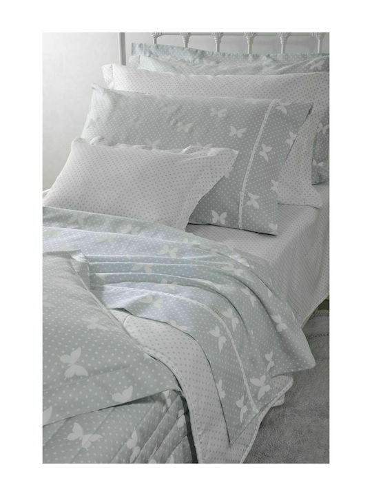 Down Town Home 686 Βρεφικό Κουβερλί Βαμβακερό Γκρι 95x145cm