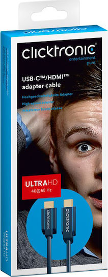 Clicktronic Cablu HDMI de sex masculin - USB-C 3m Albastru