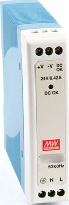 Mean Well Захранване За Ел. Табло MDR10-24 С Изход 24V И Мощност 10W 0.42A 0.42A