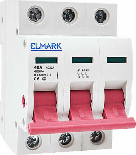 Elmark Dreipolig Allgemeine Verwendung Schienenumschalter 400V 40A