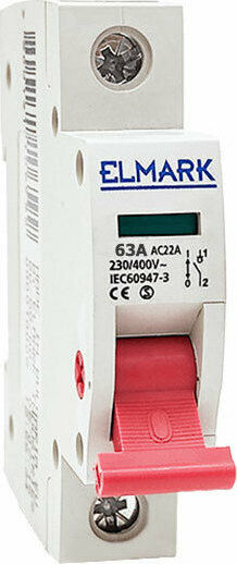 Elmark Μονοπολικός Διακόπτης Ράγας 230V 63A