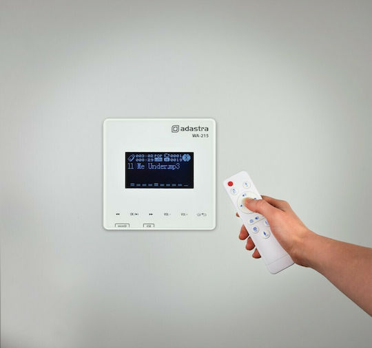 Adastra WA-215 Complete Audio & Video Amplifier Socket White Επιτοίχια Media Player/Bluetooth/FM 11046