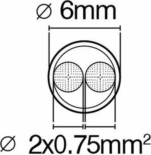 VK Lighting Fabric Cable 2x0.75mm² 1m in White Color 1m 47143-041654