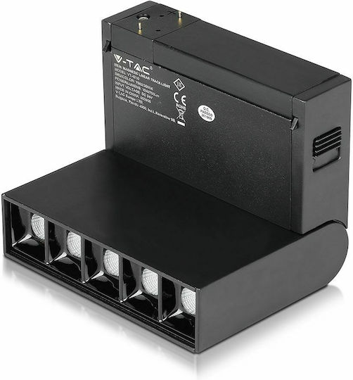 V-TAC LED Φυσικό Λευκό Σποτ με 5 Φώτα σε Μαύρο Χρώμα