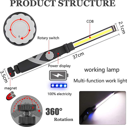 Exdel Tools Φακός Συνεργείου Μπαταρίας LED