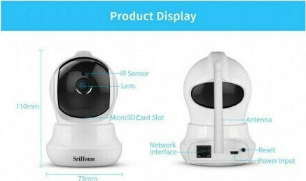 Sricam Srihome SH020 IP Surveillance Camera Wi-Fi Full HD+ 3MP with Two-Way Communication and Lens 3.6mm