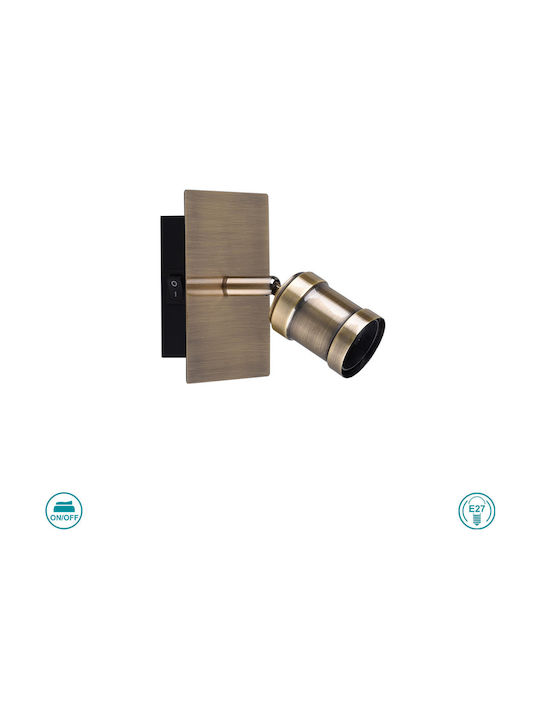 Trio Lighting Carl Einzel Spot mit Fassung E27 in Bronze Farbe