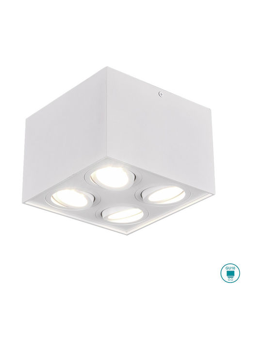 Trio Lighting Biscuit Σποτ με 4 Φώτα και Ντουί GU10 σε Λευκό Χρώμα