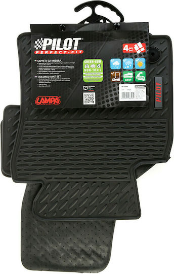 Lampa Set of Front and Rear Mats 4pcs Tray Type for Volkswagen Golf / Jetta / Scirocco 2008+ Black