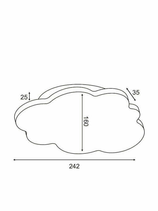 Aca Led Wooden Kids Wall Light Cloud White