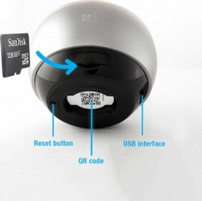 Ezviz Mini Pano CS-CV346-A0-7A3WFR 303100488 IP Cameră de Supraveghere Wi-Fi cu Comunicare Bidirecțională Argint