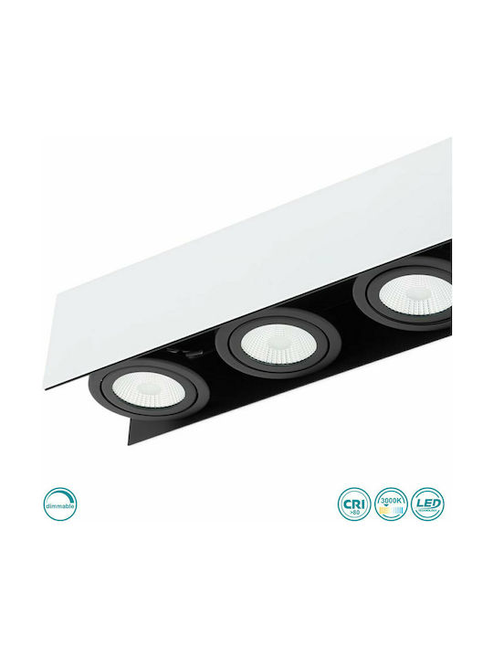 Eglo Vidago Σποτ με 4 Φώτα, Ενσωματωμένο LED και Θερμό Φως σε Λευκό Χρώμα