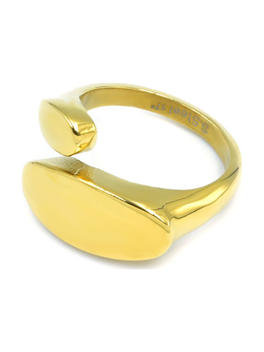 Cally Women's Ring from Steel Gold Plated