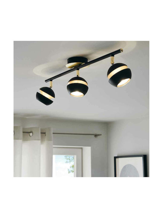 Eglo Nocito Triple Spot with Socket GU10 in Black Color