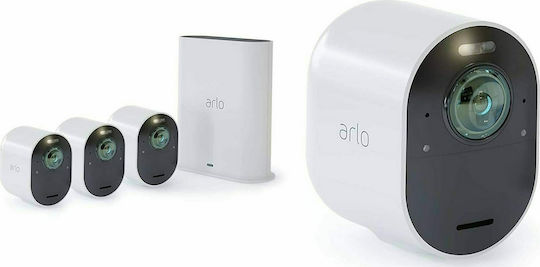 Arlo VMS5440-200EUS v2 IP Κάμερα Παρακολούθησης Wi-Fi 4K Αδιάβροχη με Αμφίδρομη Επικοινωνία και Φακό 2mm 4 τμχ