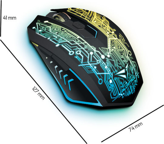 Alcatroz X-Craft Tron 5000 RGB Геймърска Мишка 3200 DPI Черен