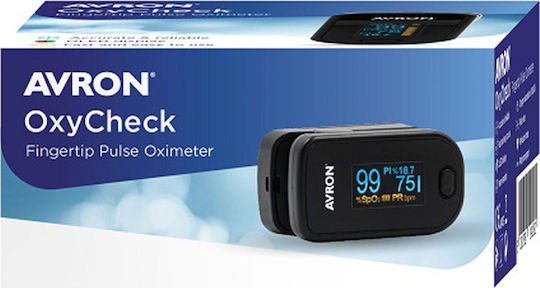 Avron OxyCheck Παλμικό Οξύμετρο Δακτύλου Μαύρο