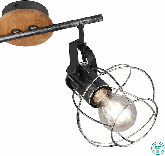 Trio Lighting Madras Double Spot with Socket E27 in Silver Color