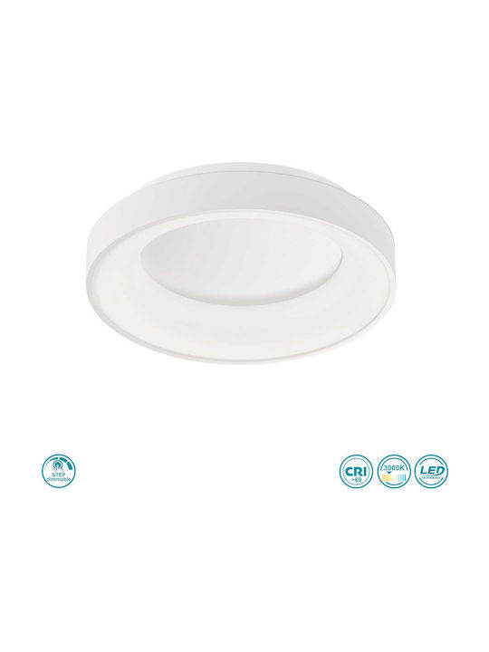 Wofi Shay Μοντέρνα Πλαστική Πλαφονιέρα Οροφής με Ενσωματωμένο LED σε Λευκό χρώμα 59cm