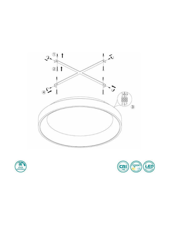 Wofi Shay Deckenleuchte 59cm Weiß mit Integrierter LED